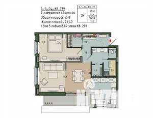 2-к квартира, вторичка, 66м2, 11/14 этаж