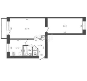 2-к квартира, вторичка, 44м2, 4/5 этаж
