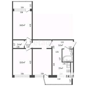 3-к квартира, вторичка, 64м2, 2/9 этаж