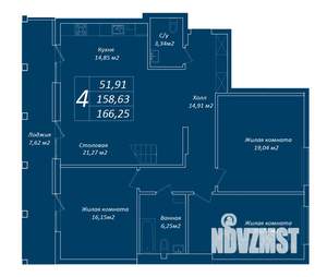 4-к квартира, вторичка, 166м2, 7/7 этаж