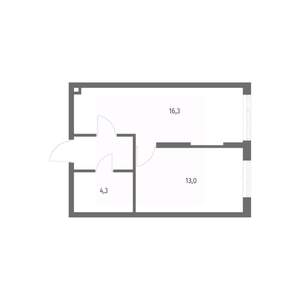 1-к квартира, строящийся дом, 37м2, 2/8 этаж