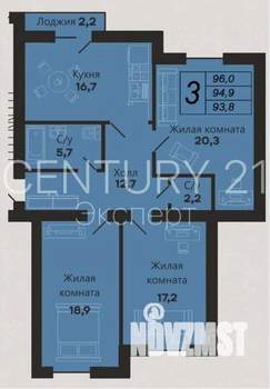 3-к квартира, вторичка, 95м2, 8/9 этаж