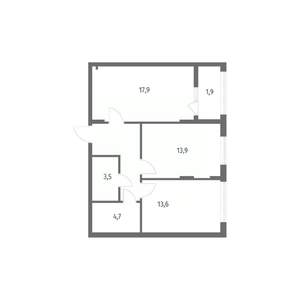 2-к квартира, строящийся дом, 63м2, 5/8 этаж