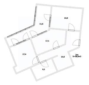 2-к квартира, вторичка, 59м2, 10/12 этаж