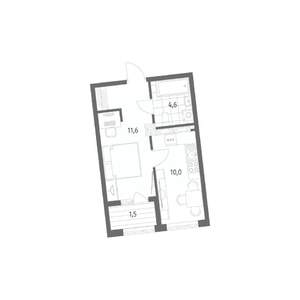 1-к квартира, строящийся дом, 31м2, 6/8 этаж