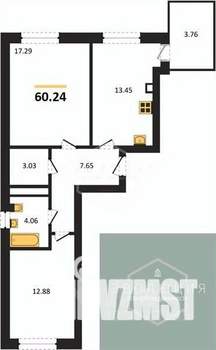 2-к квартира, вторичка, 60м2, 8/9 этаж