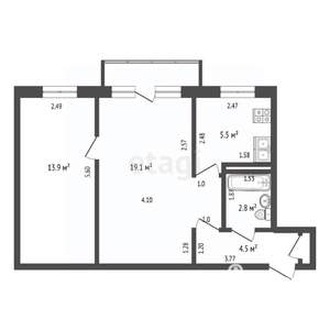 2-к квартира, вторичка, 46м2, 3/5 этаж
