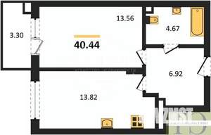 1-к квартира, вторичка, 40м2, 2/4 этаж