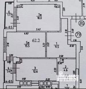 2-к квартира, вторичка, 62м2, 11/16 этаж