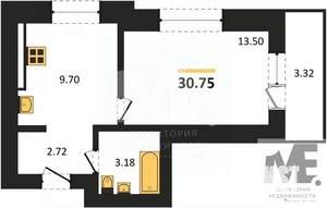 1-к квартира, вторичка, 31м2, 2/9 этаж