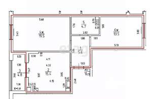 2-к квартира, вторичка, 61м2, 6/9 этаж