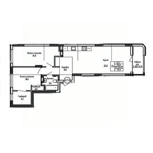 2-к квартира, вторичка, 73м2, 9/9 этаж