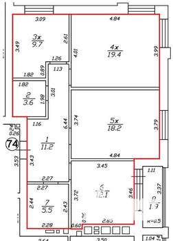 3-к квартира, строящийся дом, 82м2, 5/10 этаж