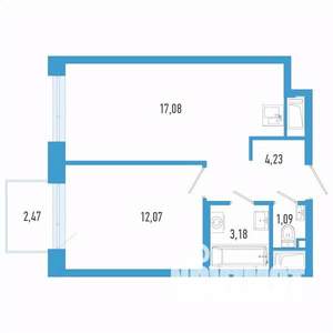 1-к квартира, вторичка, 38м2, 4/26 этаж