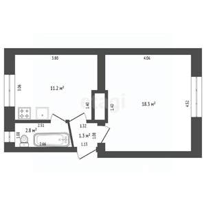 1-к квартира, вторичка, 34м2, 1/3 этаж