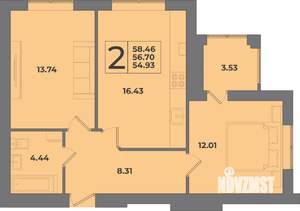 2-к квартира, вторичка, 58м2, 4/8 этаж