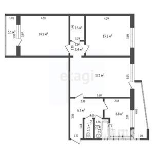 3-к квартира, вторичка, 65м2, 5/10 этаж