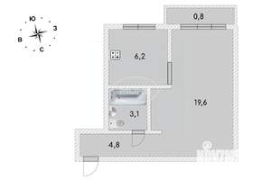 1-к квартира, вторичка, 35м2, 3/5 этаж