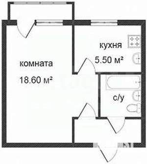 1-к квартира, вторичка, 32м2, 3/5 этаж