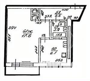1-к квартира, вторичка, 32м2, 5/5 этаж
