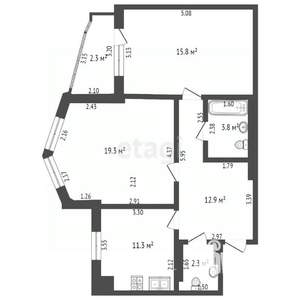 2-к квартира, вторичка, 64м2, 6/9 этаж