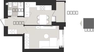 1-к квартира, строящийся дом, 31м2, 5/9 этаж