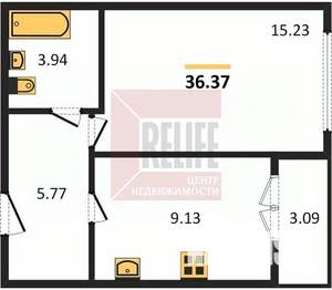 1-к квартира, вторичка, 36м2, 9/9 этаж