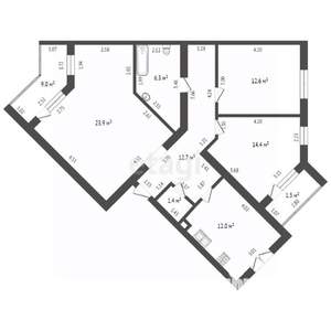 3-к квартира, вторичка, 93м2, 5/8 этаж