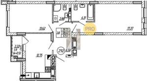 2-к квартира, вторичка, 58м2, 7/9 этаж