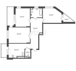3-к квартира, вторичка, 82м2, 8/10 этаж