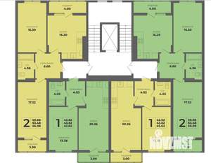2-к квартира, строящийся дом, 63м2, 5/8 этаж