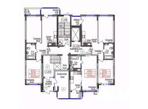 2-к квартира, строящийся дом, 57м2, 1/9 этаж