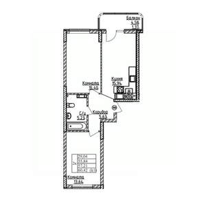 2-к квартира, вторичка, 57м2, 8/9 этаж