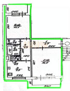 2-к квартира, вторичка, 53м2, -1/5 этаж