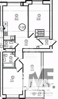 3-к квартира, вторичка, 75м2, 1/9 этаж