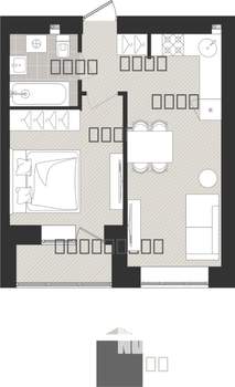 1-к квартира, вторичка, 36м2, 1/9 этаж