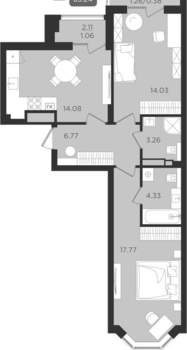 Студия квартира, вторичка, 62м2, 2/9 этаж