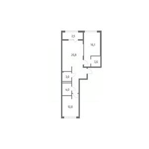 2-к квартира, строящийся дом, 72м2, 3/8 этаж