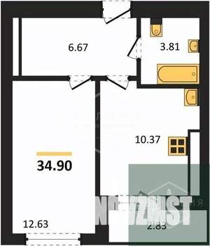 1-к квартира, вторичка, 35м2, 8/9 этаж
