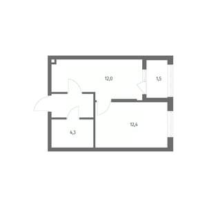 1-к квартира, вторичка, 34м2, 2/8 этаж