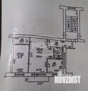 2-к квартира, вторичка, 44м2, 2/3 этаж