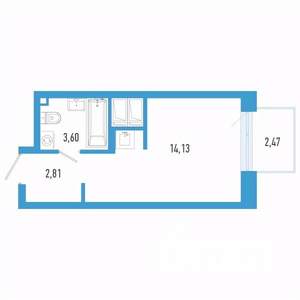 Студия квартира, вторичка, 21м2, 5/26 этаж