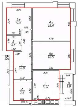 3-к квартира, вторичка, 76м2, 1/10 этаж