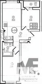 2-к квартира, вторичка, 56м2, 6/9 этаж