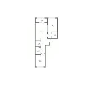 2-к квартира, вторичка, 73м2, 6/8 этаж