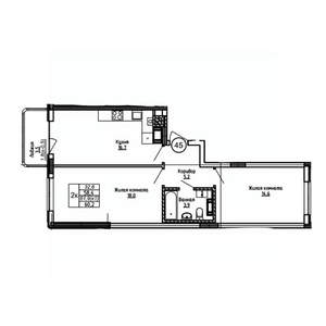 2-к квартира, вторичка, 60м2, 5/9 этаж