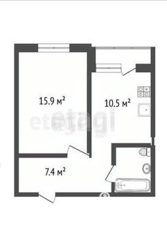 1-к квартира, вторичка, 40м2, 2/10 этаж