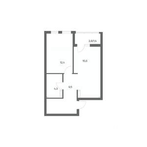 1-к квартира, строящийся дом, 43м2, 7/18 этаж