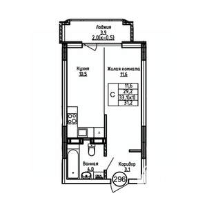 Студия квартира, вторичка, 31м2, 3/9 этаж