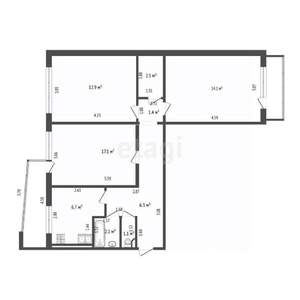 3-к квартира, вторичка, 64м2, 9/9 этаж